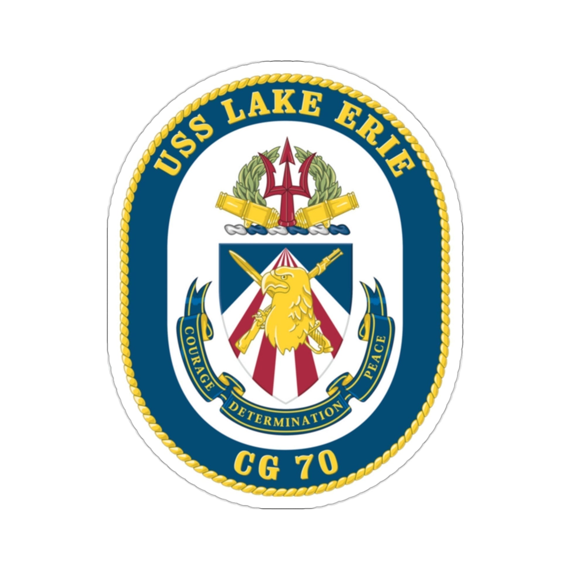 USS Lake Erie CG 70 Crest (U.S. Navy) STICKER Vinyl Die-Cut Decal-2 Inch-The Sticker Space