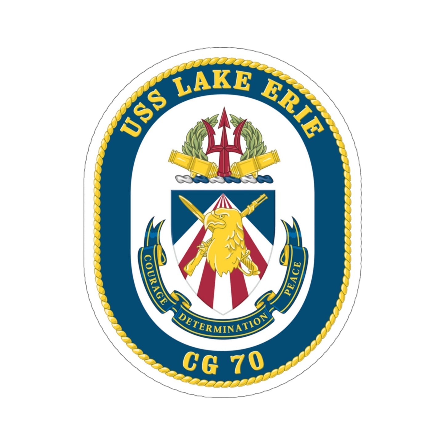 USS Lake Erie CG 70 Crest (U.S. Navy) STICKER Vinyl Die-Cut Decal-4 Inch-The Sticker Space