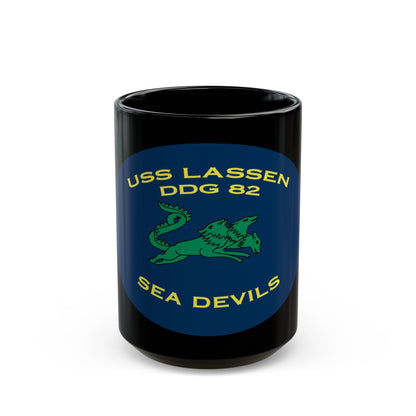 USS Lassen DDG 82 Sea Devils New 2018 (U.S. Navy) Black Coffee Mug-15oz-The Sticker Space