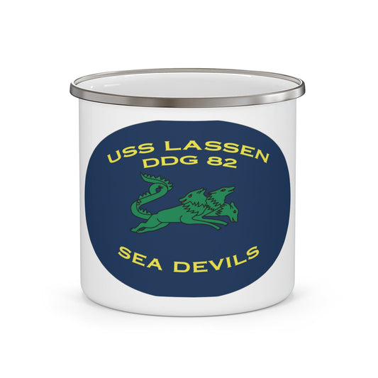 USS Lassen DDG 82 Sea Devils New 2018 (U.S. Navy) Enamel Mug 12oz-12oz-The Sticker Space