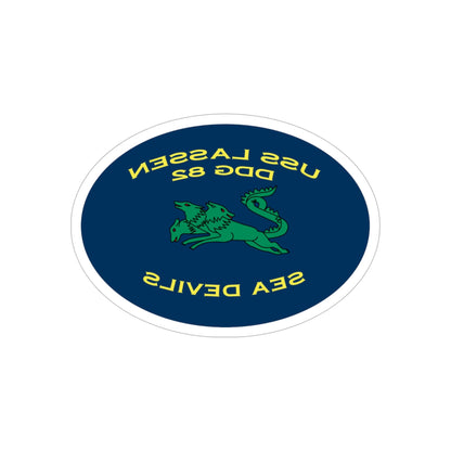 USS Lassen DDG 82 Sea Devils New 2018 (U.S. Navy) REVERSE PRINT Transparent STICKER-6 Inch-The Sticker Space