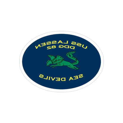 USS Lassen DDG 82 Sea Devils New 2018 (U.S. Navy) REVERSE PRINT Transparent Die-Cut STICKER 2 Inch Die-Cut Transparent - The Sticker Space
