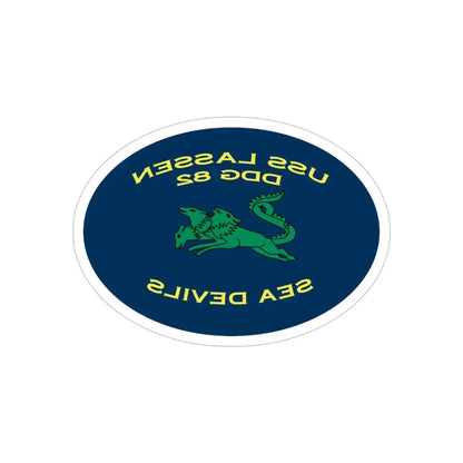 USS Lassen DDG 82 Sea Devils New 2018 (U.S. Navy) REVERSE PRINT Transparent Die-Cut STICKER 4 Inch Die-Cut Transparent - The Sticker Space
