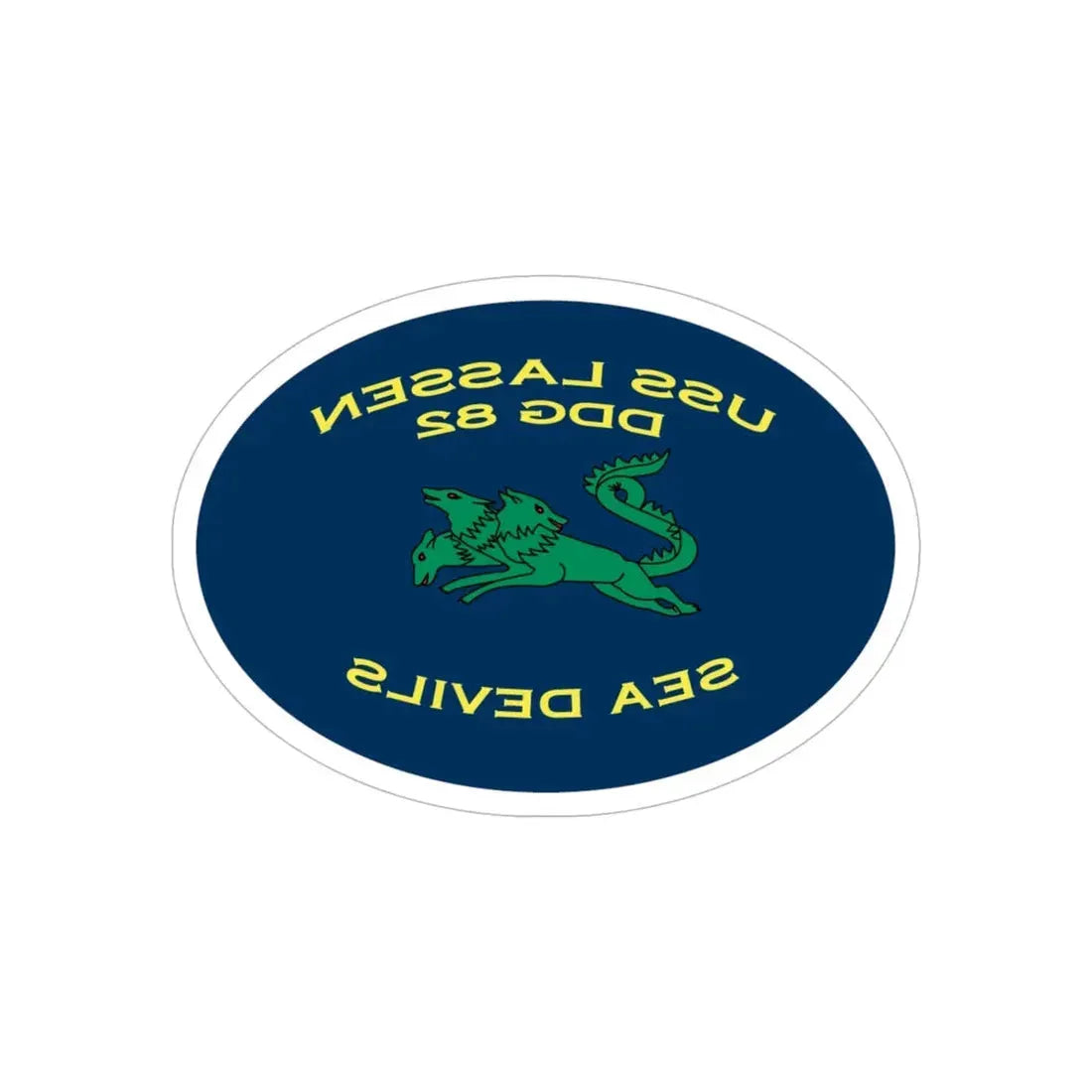 USS Lassen DDG 82 Sea Devils New 2018 (U.S. Navy) REVERSE PRINT Transparent Die-Cut STICKER 6 Inch Die-Cut Transparent - The Sticker Space