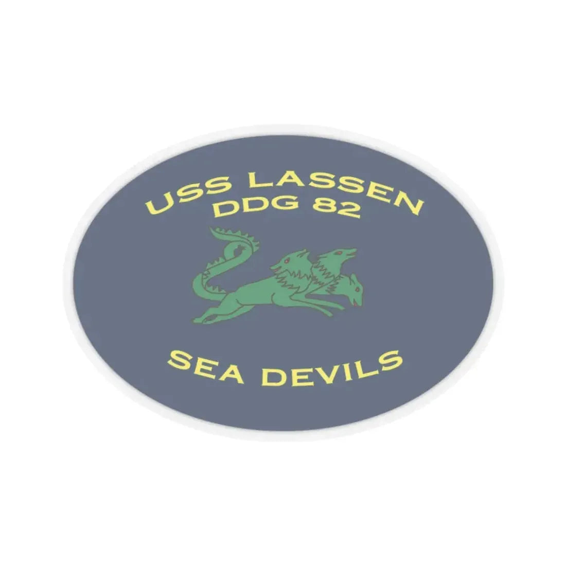 USS Lassen DDG 82 Sea Devils New 2018 (U.S. Navy) STICKER Vinyl Kiss-Cut Decal 3 Inch Transparent - The Sticker Space