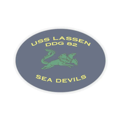 USS Lassen DDG 82 Sea Devils New 2018 (U.S. Navy) STICKER Vinyl Kiss-Cut Decal 3 Inch Transparent - The Sticker Space