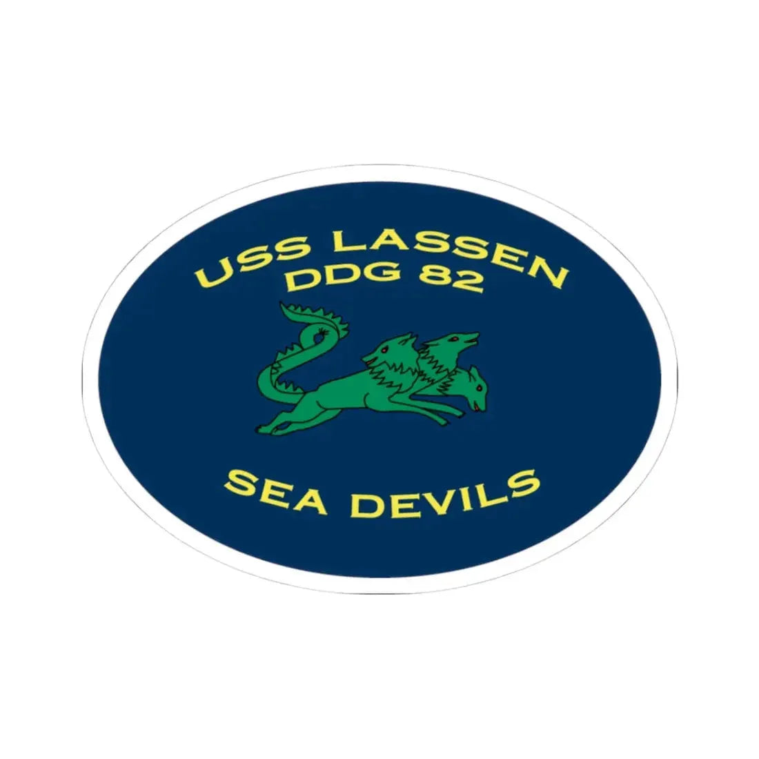 USS Lassen DDG 82 Sea Devils New 2018 (U.S. Navy) STICKER Vinyl Kiss-Cut Decal 3 Inch White - The Sticker Space