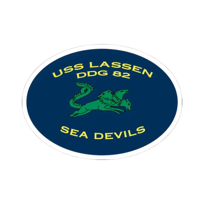 USS Lassen DDG 82 Sea Devils New 2018 (U.S. Navy) STICKER Vinyl Kiss-Cut Decal 3 Inch White - The Sticker Space