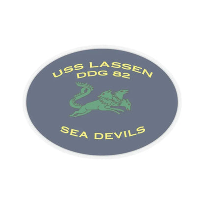 USS Lassen DDG 82 Sea Devils New 2018 (U.S. Navy) STICKER Vinyl Kiss-Cut Decal 4 Inch Transparent - The Sticker Space