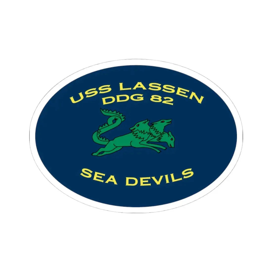 USS Lassen DDG 82 Sea Devils New 2018 (U.S. Navy) STICKER Vinyl Kiss-Cut Decal 4 Inch White - The Sticker Space