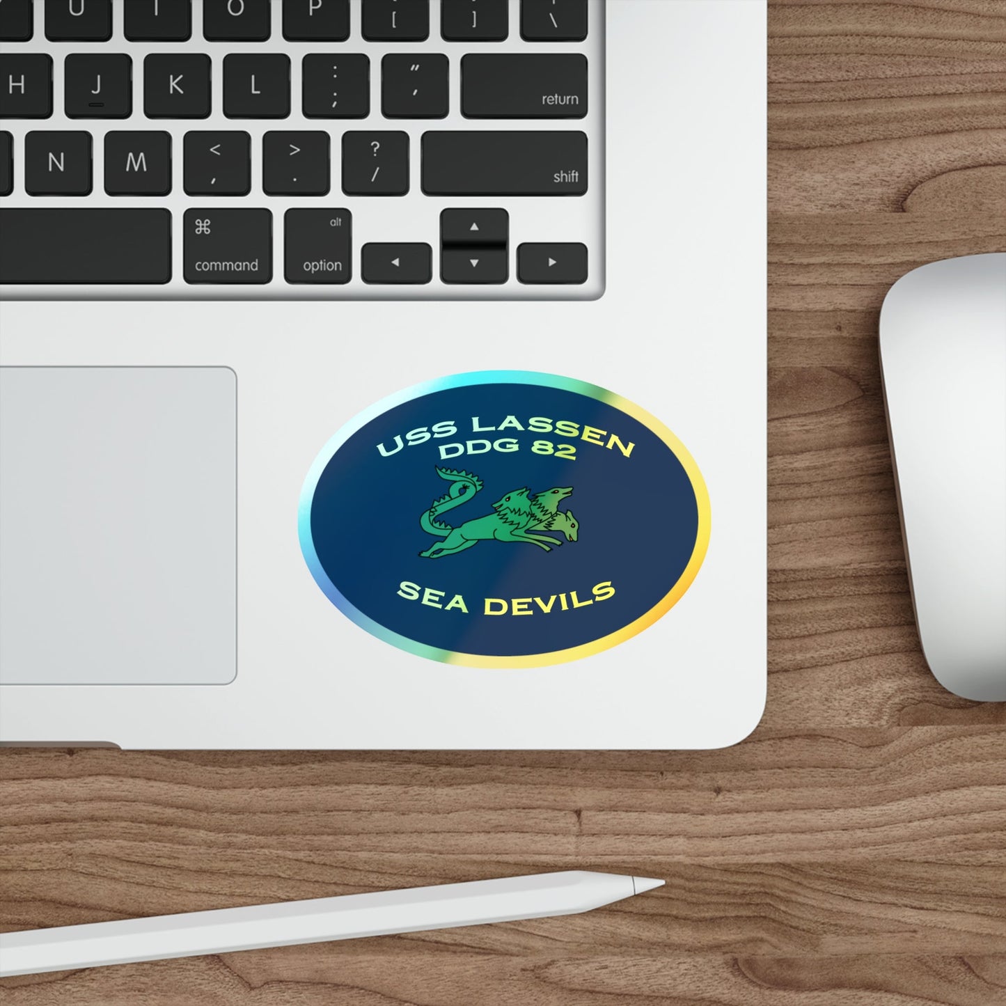 USS Lassen DDG 82 Sea Devils (U.S. Navy) Holographic STICKER Die-Cut Vinyl Decal-The Sticker Space