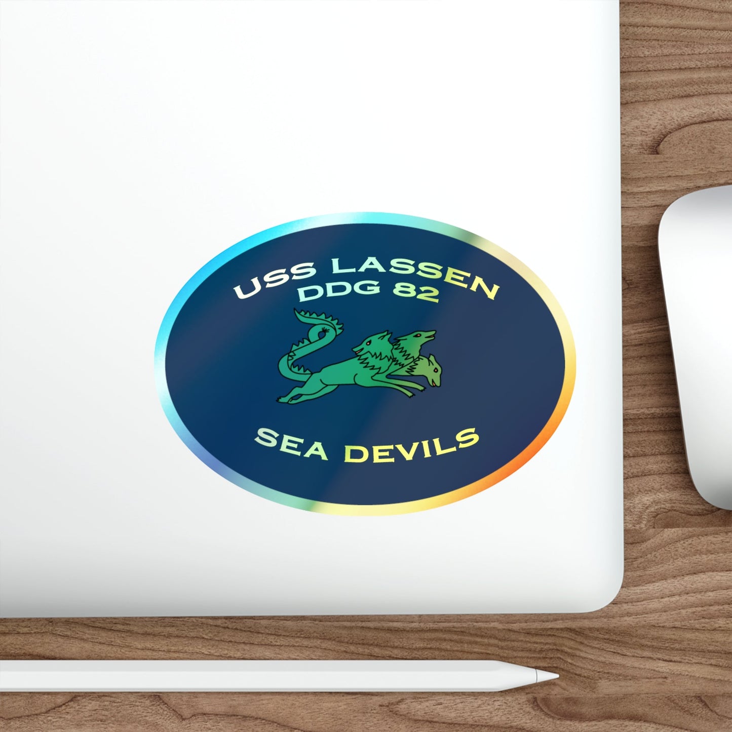 USS Lassen DDG 82 Sea Devils (U.S. Navy) Holographic STICKER Die-Cut Vinyl Decal-The Sticker Space