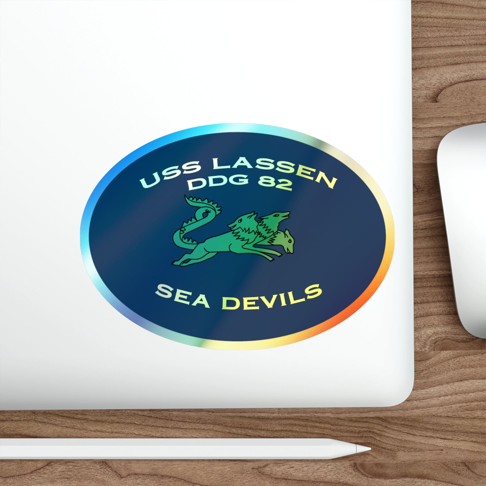 USS Lassen DDG 82 Sea Devils (U.S. Navy) Holographic STICKER Die-Cut Vinyl Decal-The Sticker Space