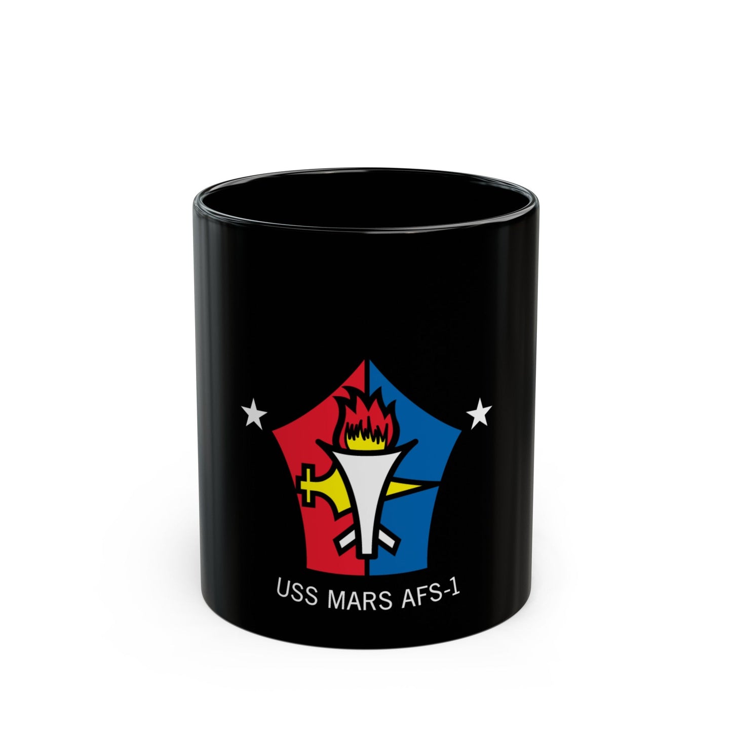 USS Mars AFS 1 (U.S. Navy) Black Coffee Mug-11oz-The Sticker Space