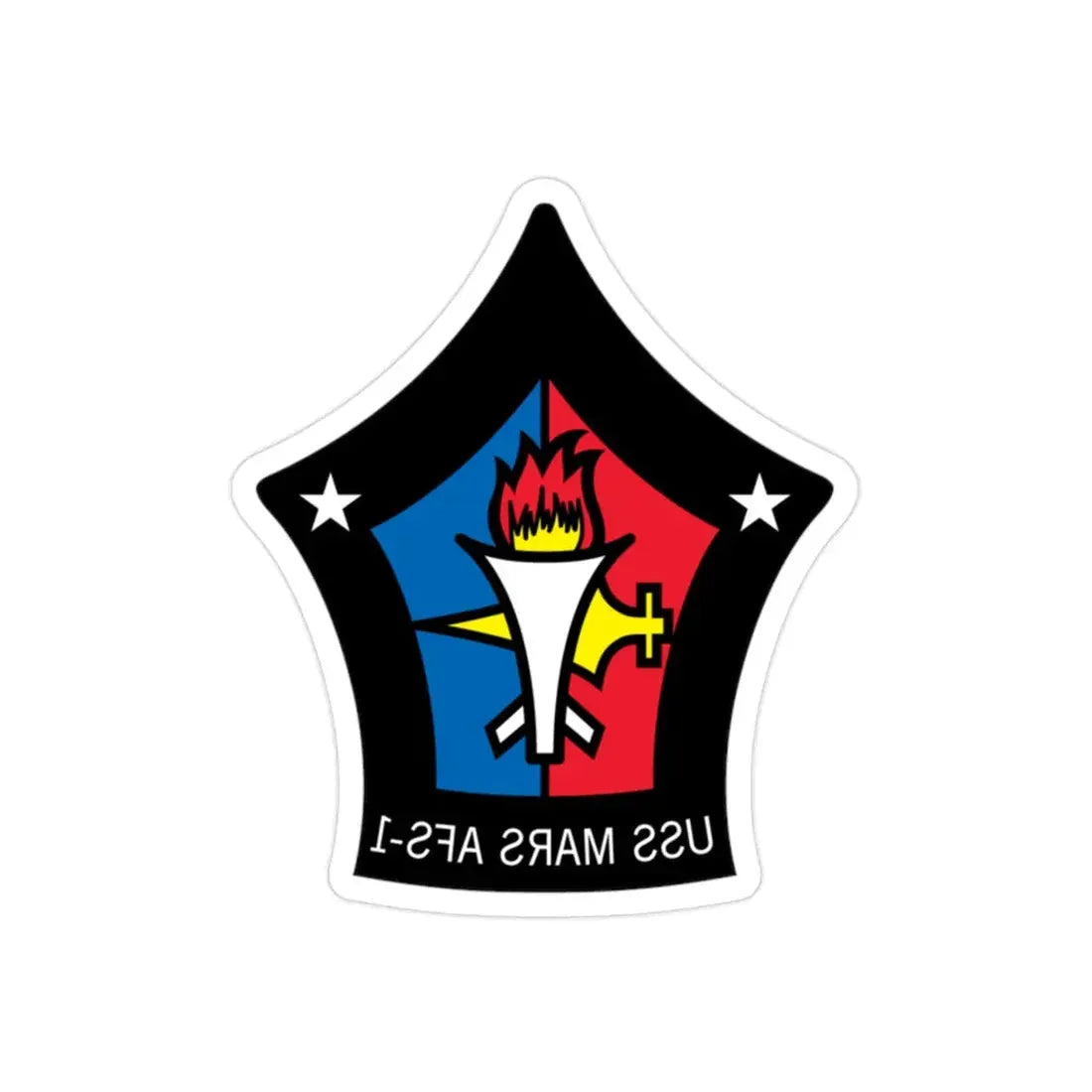 USS Mars AFS 1 (U.S. Navy) REVERSE PRINT Transparent Die-Cut STICKER 2 Inch Die-Cut Transparent - The Sticker Space