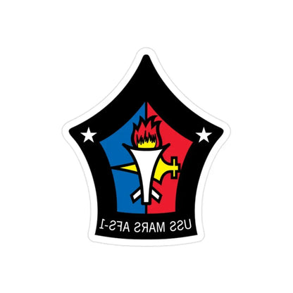 USS Mars AFS 1 (U.S. Navy) REVERSE PRINT Transparent Die-Cut STICKER 2 Inch Die-Cut Transparent - The Sticker Space
