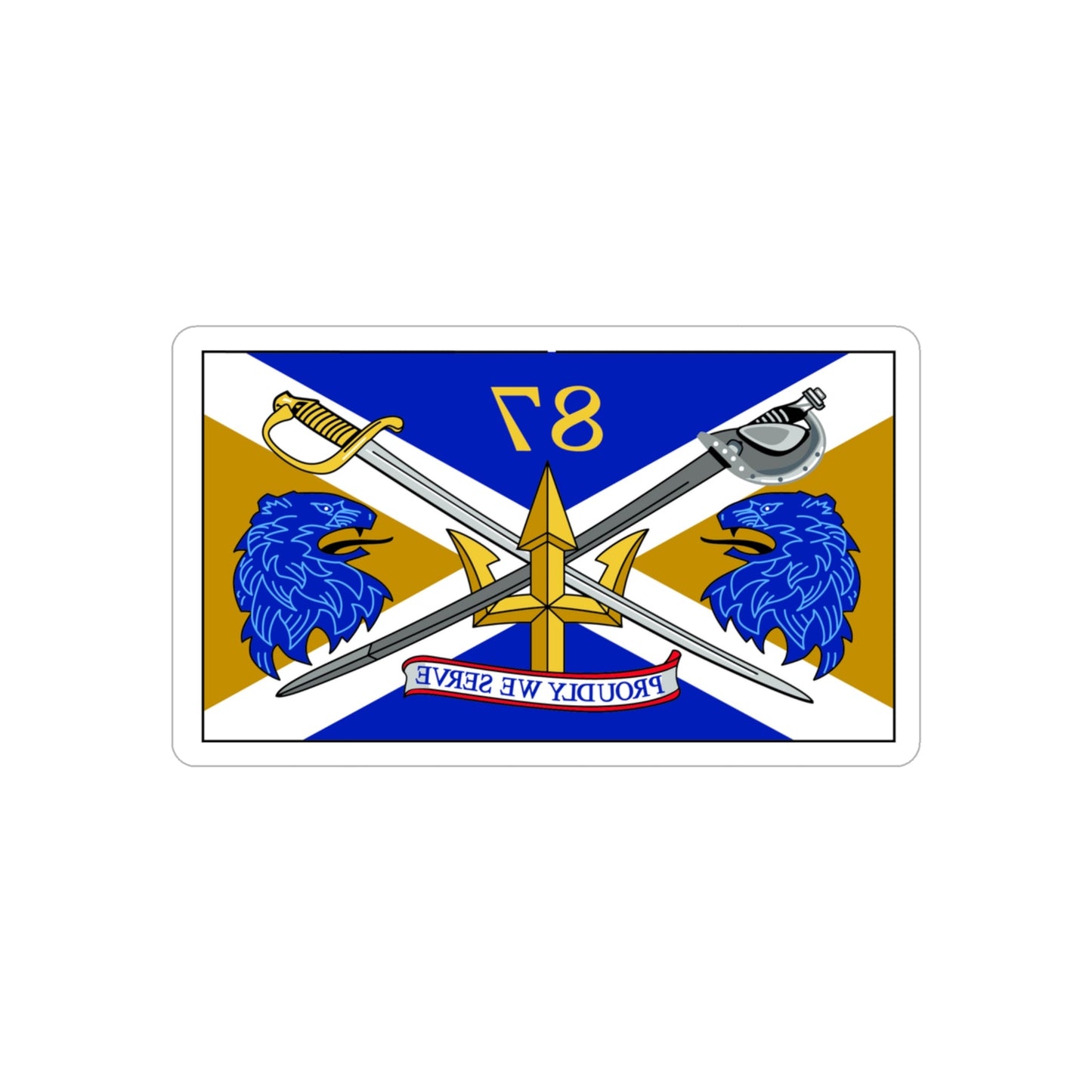 USS Mason DDG 87 Battle Flag (U.S. Navy) REVERSE PRINT Transparent STICKER-3" × 3"-The Sticker Space