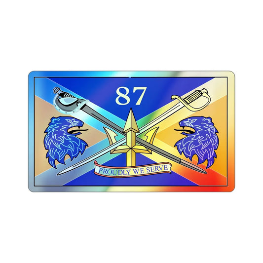 USS Mason DDG 87 Battle Flag (U.S. Navy) Holographic STICKER Die-Cut Vinyl Decal 6 Inch Holographic - The Sticker Space