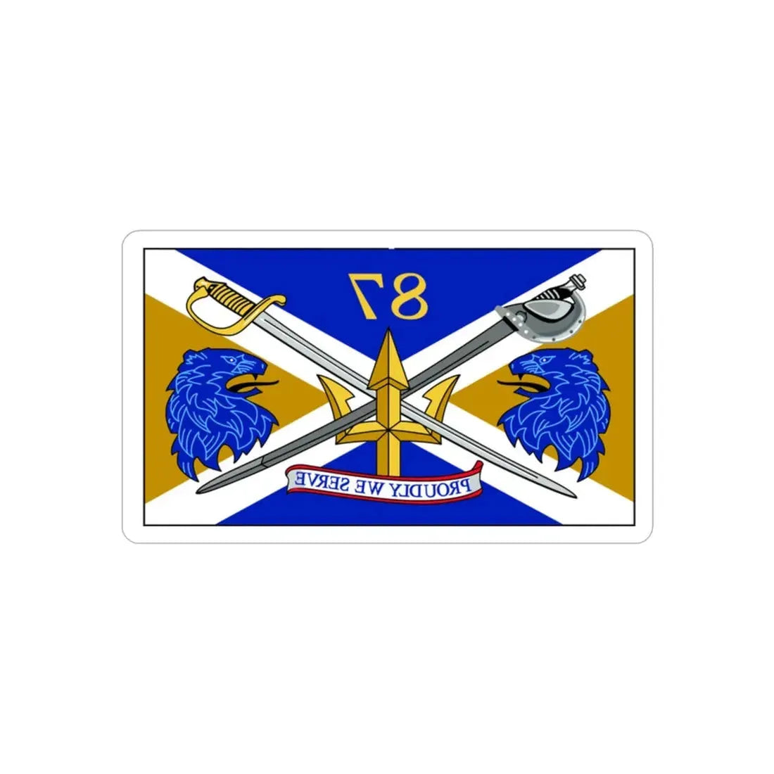 USS Mason DDG 87 Battle Flag (U.S. Navy) REVERSE PRINT Transparent Die-Cut STICKER 2 Inch Die-Cut Transparent - The Sticker Space