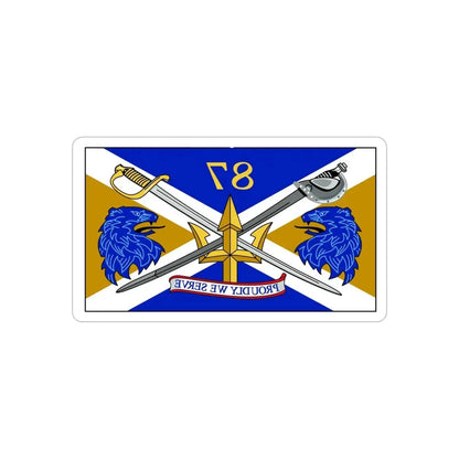 USS Mason DDG 87 Battle Flag (U.S. Navy) REVERSE PRINT Transparent Die-Cut STICKER 6 Inch Die-Cut Transparent - The Sticker Space