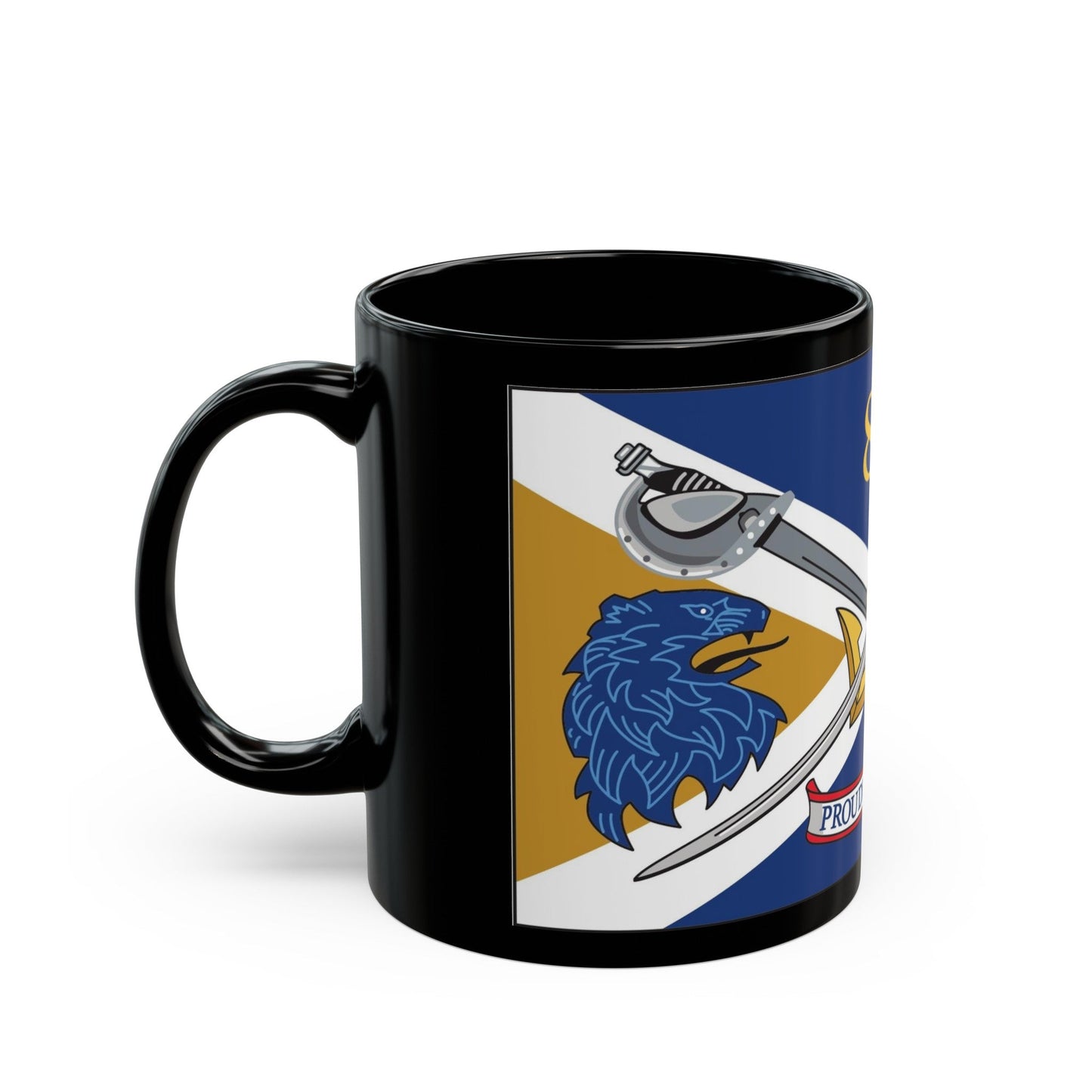 USS Mason DDG 87 Battle Flag. (U.S. Navy) Black Coffee Mug-The Sticker Space