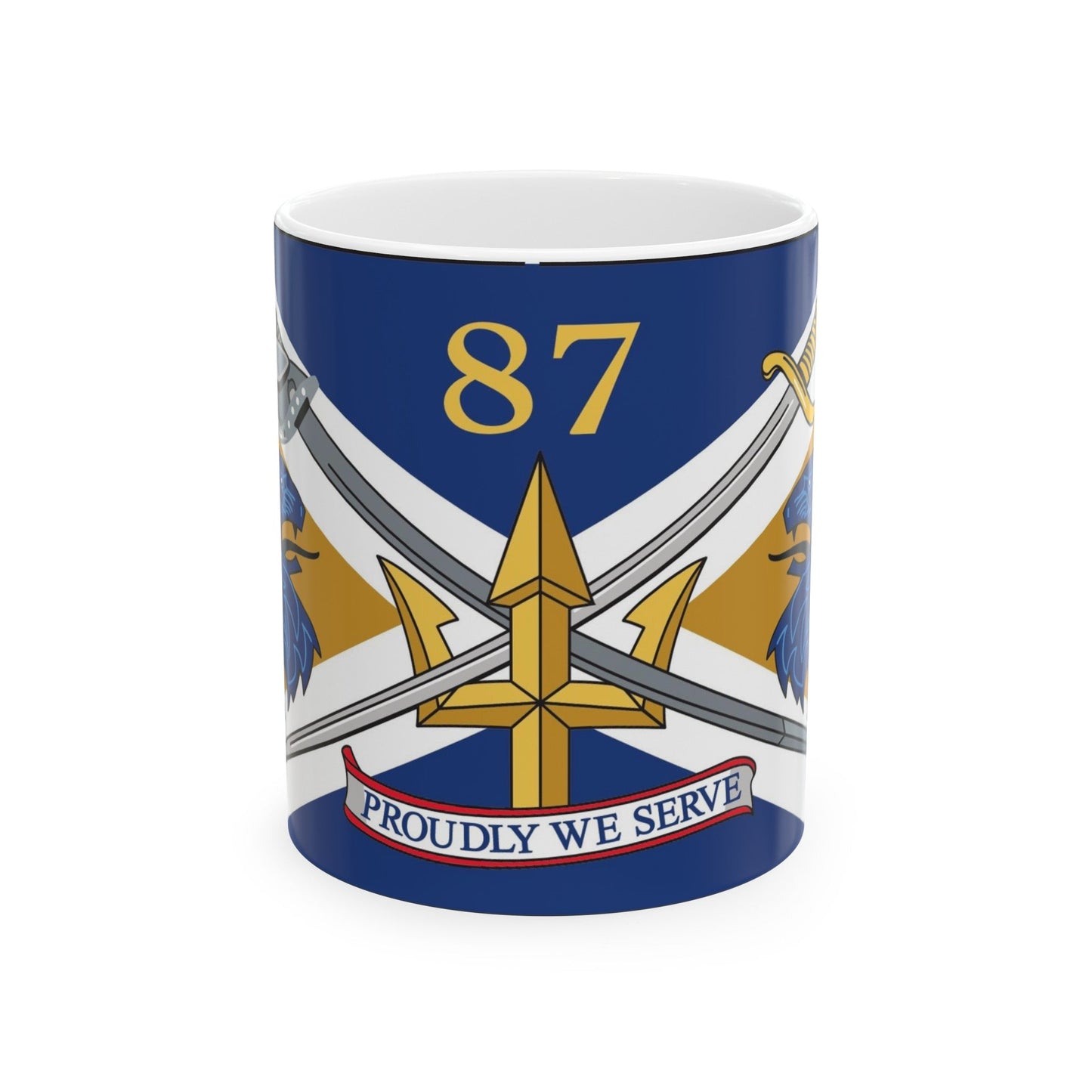 USS Mason DDG 87 Battle Flag. (U.S. Navy) White Coffee Mug-11oz-The Sticker Space