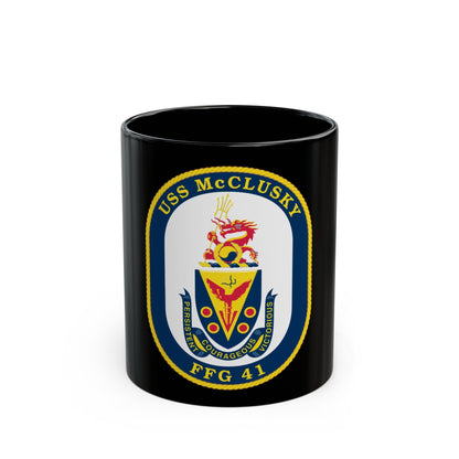 USS McClusky FFG 41 (U.S. Navy) Black Coffee Mug-11oz-The Sticker Space