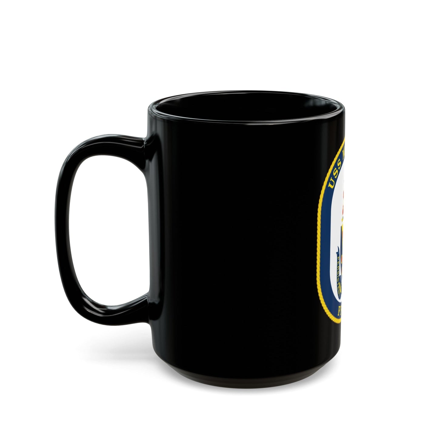 USS McClusky FFG 41 (U.S. Navy) Black Coffee Mug-The Sticker Space
