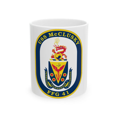 USS McClusky FFG 41 (U.S. Navy) White Coffee Mug-11oz-The Sticker Space