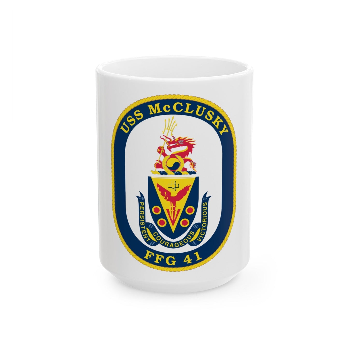 USS McClusky FFG 41 (U.S. Navy) White Coffee Mug-15oz-The Sticker Space