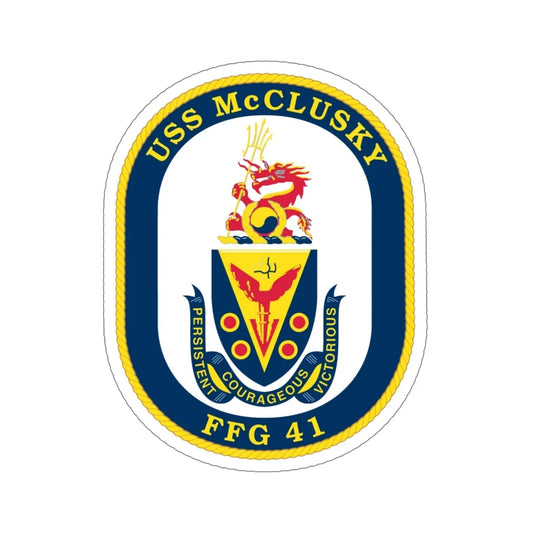 USS McClusky FFG 41 (U.S. Navy) STICKER Vinyl Die-Cut Decal 6 Inch - The Sticker Space