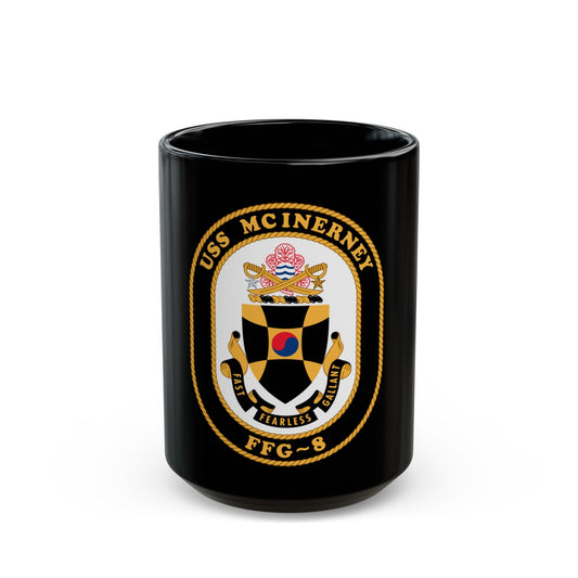USS McInerney FFG 8 (U.S. Navy) Black Coffee Mug-15oz-The Sticker Space