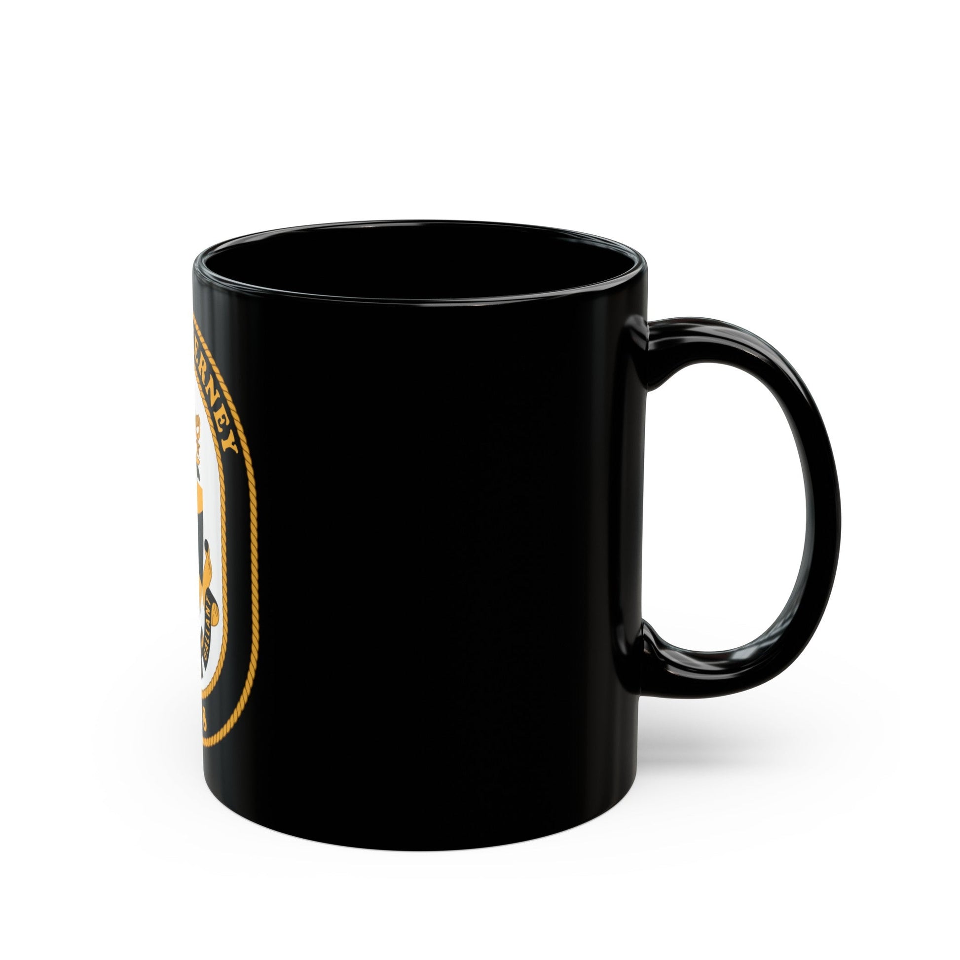 USS McInerney FFG 8 (U.S. Navy) Black Coffee Mug-The Sticker Space