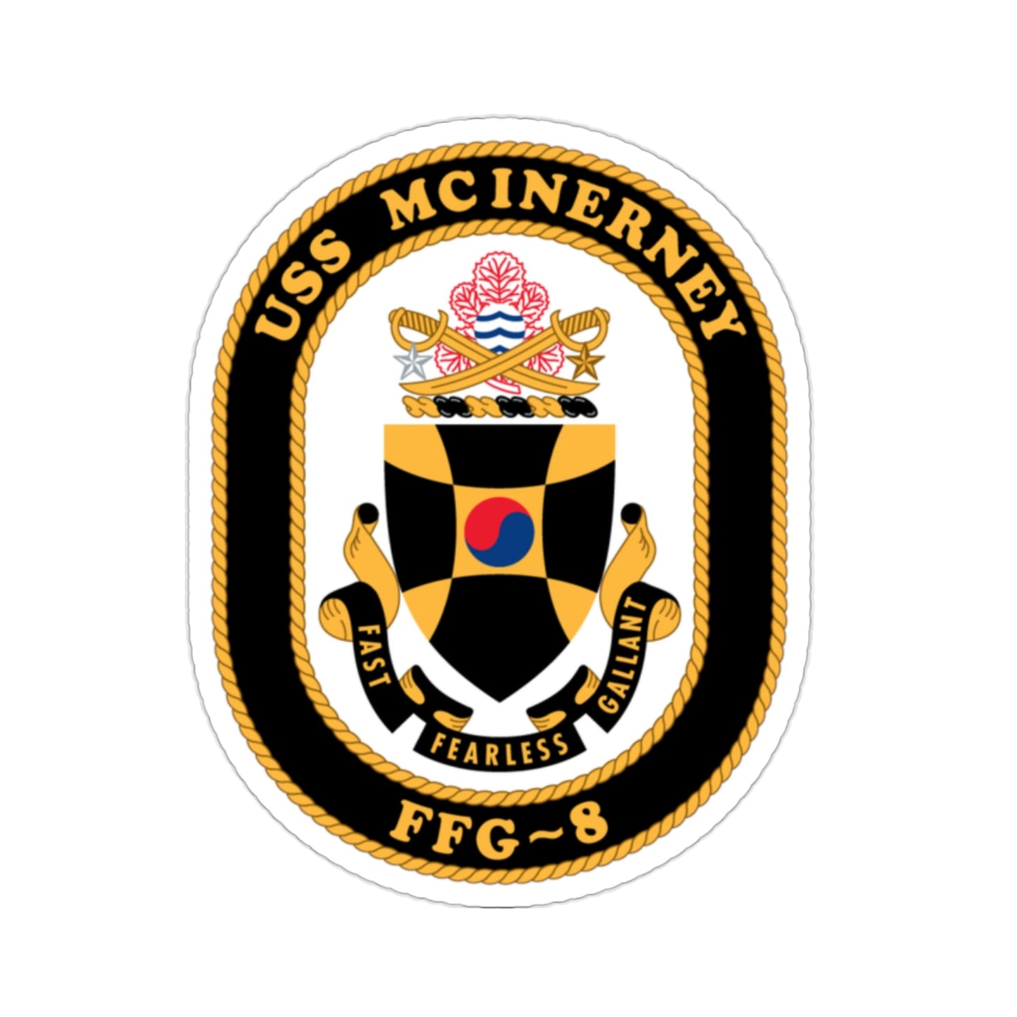 USS McInerney FFG 8 (U.S. Navy) STICKER Vinyl Die-Cut Decal-2 Inch-The Sticker Space
