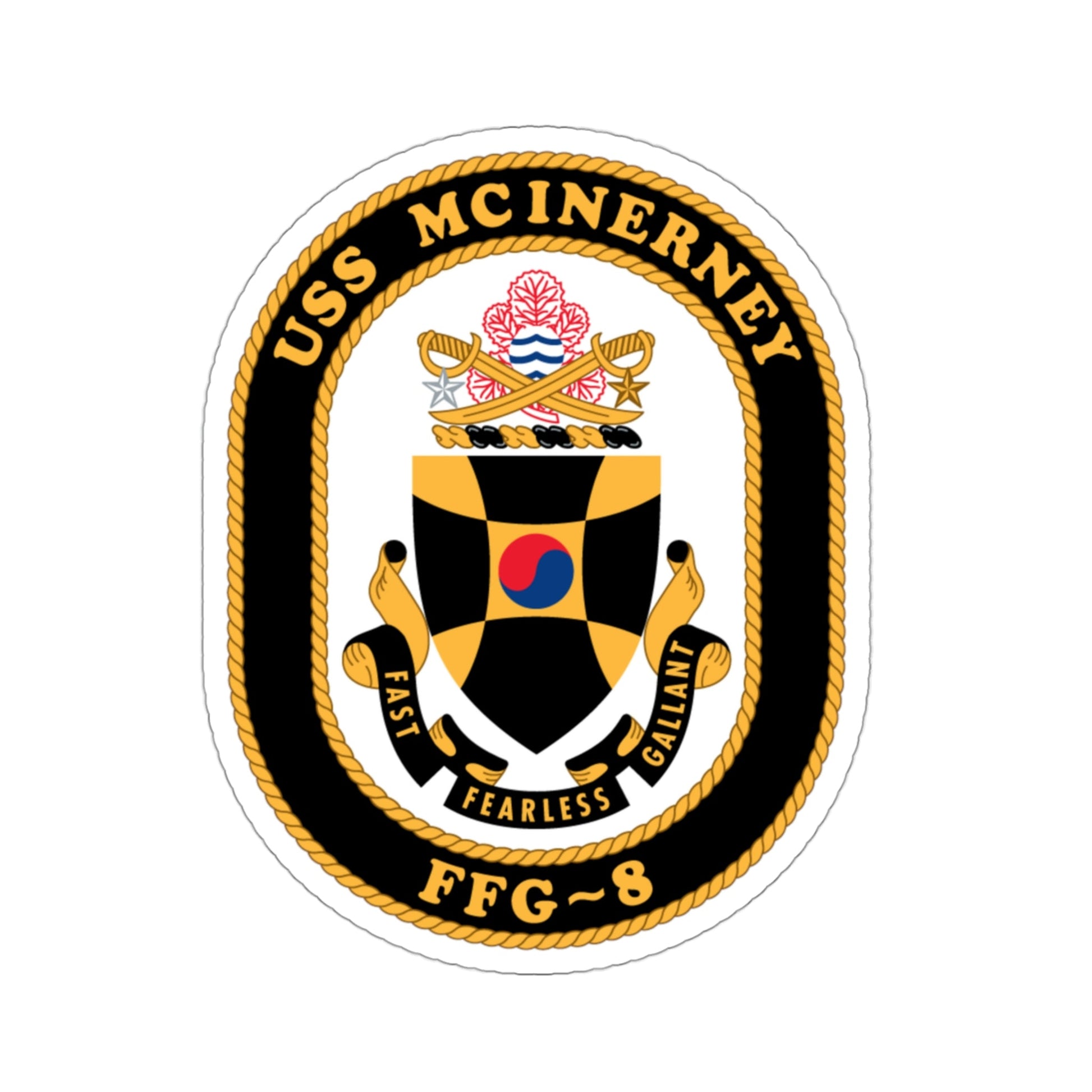 USS McInerney FFG 8 (U.S. Navy) STICKER Vinyl Die-Cut Decal-3 Inch-The Sticker Space