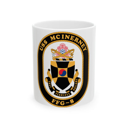 USS McInerney FFG 8 (U.S. Navy) White Coffee Mug-11oz-The Sticker Space