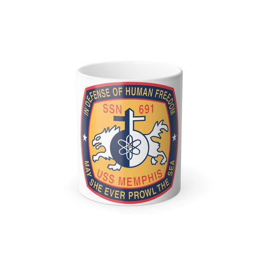 USS Memphis SSN 691 In Defence of the Human Freedom (U.S. Navy) Color Changing Mug 11oz-11oz-The Sticker Space