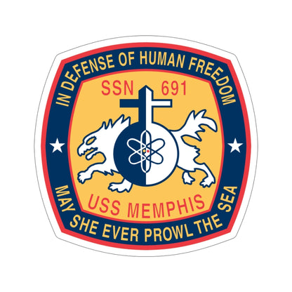 USS Memphis SSN 691 In Defence of the Human Freedom (U.S. Navy) STICKER Vinyl Die-Cut Decal-5 Inch-The Sticker Space