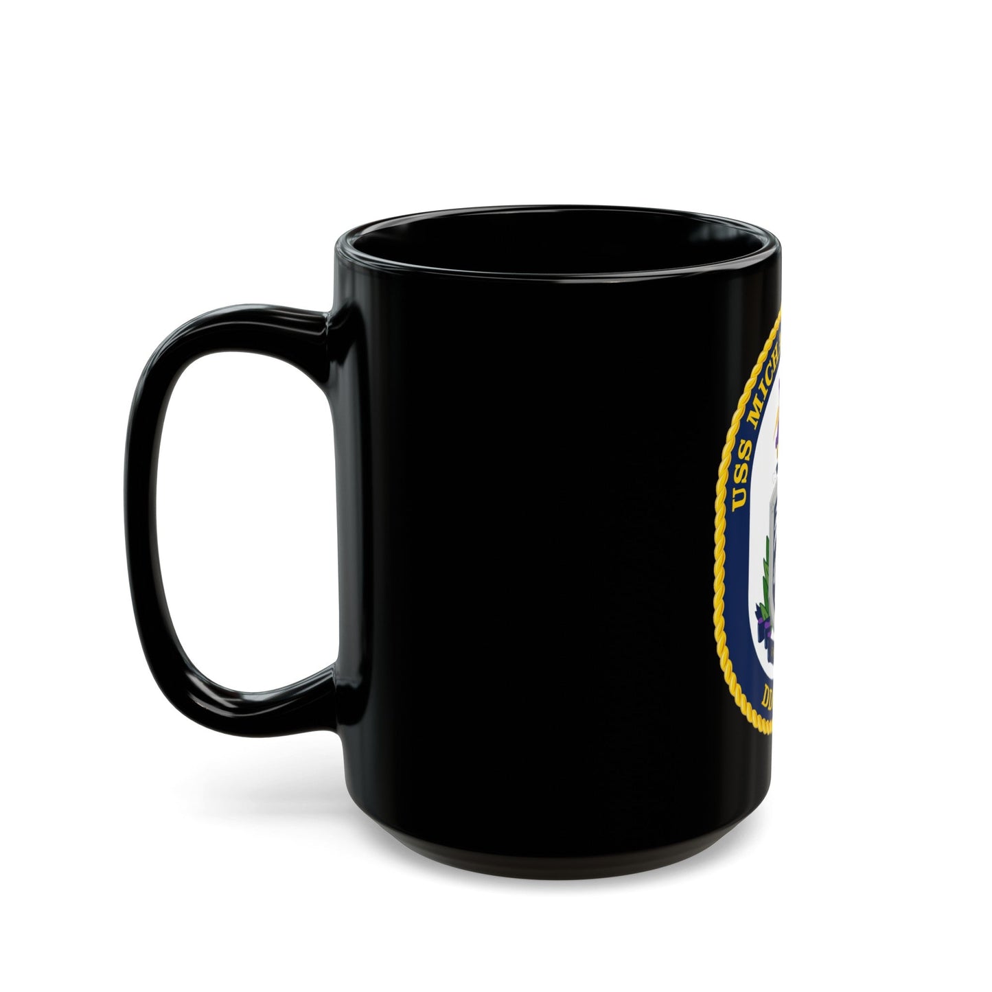 USS Michael Monsoor DDG 1001 Crest (U.S. Navy) Black Coffee Mug-The Sticker Space