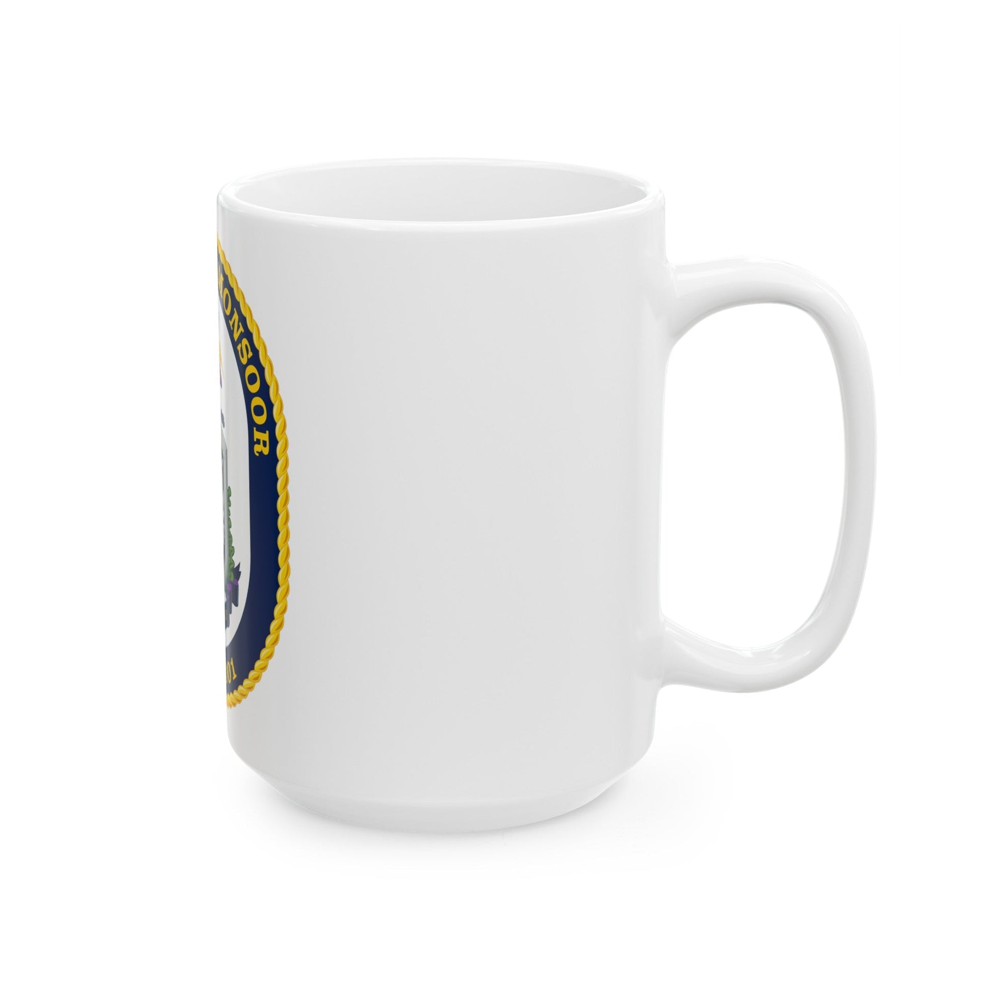 USS Michael Monsoor DDG 1001 Crest (U.S. Navy) White Coffee Mug-The Sticker Space