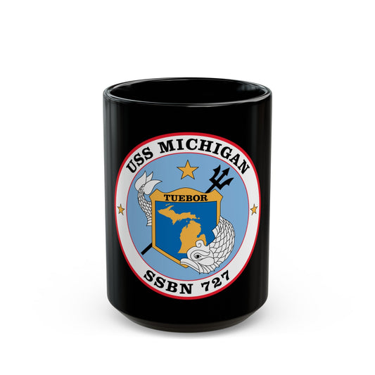 USS Michigan SSBN 727 (U.S. Navy) Black Coffee Mug-15oz-The Sticker Space