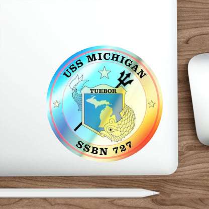 USS Michigan SSBN 727 (U.S. Navy) Holographic STICKER Die-Cut Vinyl Decal-The Sticker Space