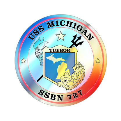 USS Michigan SSBN 727 (U.S. Navy) Holographic STICKER Die-Cut Vinyl Decal-3 Inch-The Sticker Space