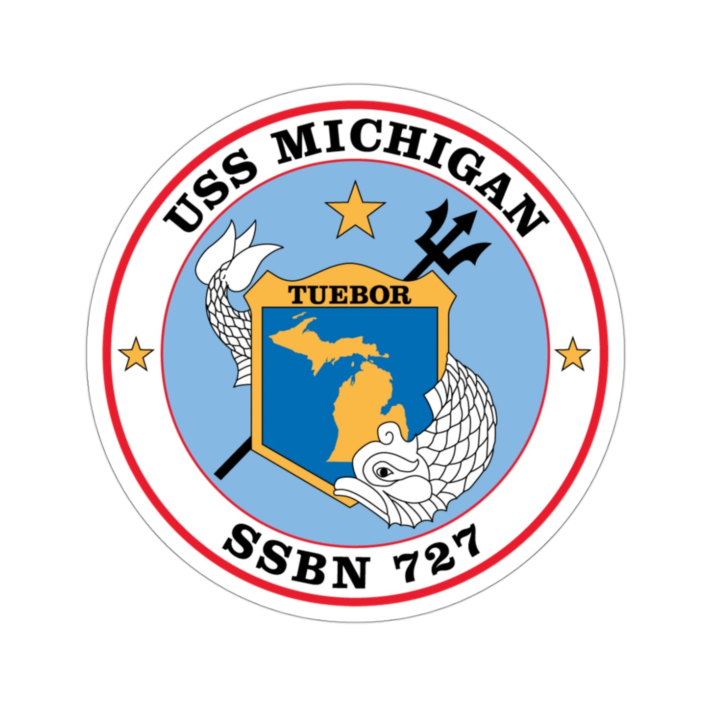 USS Michigan SSBN 727 (U.S. Navy) STICKER Vinyl Die-Cut Decal-3 Inch-The Sticker Space