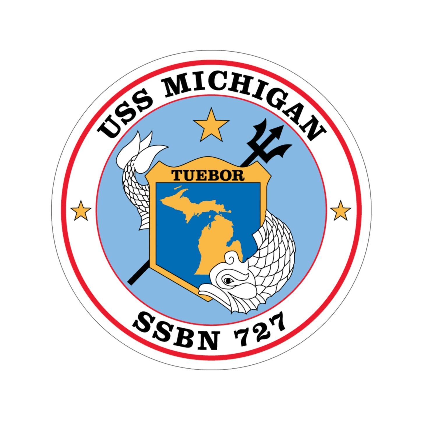 USS Michigan SSBN 727 (U.S. Navy) STICKER Vinyl Die-Cut Decal-6 Inch-The Sticker Space