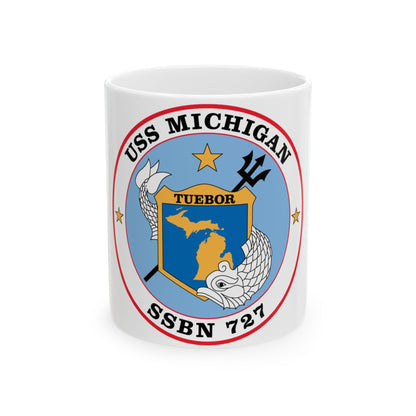 USS Michigan SSBN 727 (U.S. Navy) White Coffee Mug-11oz-The Sticker Space