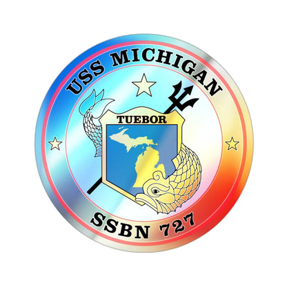 USS Michigan SSBN 727 (U.S. Navy) Holographic STICKER Die-Cut Vinyl Decal 2 Inch Holographic - The Sticker Space