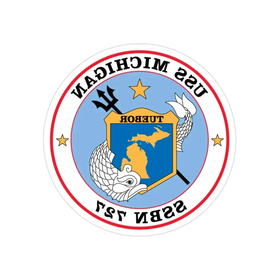 USS Michigan SSBN 727 (U.S. Navy) REVERSE PRINT Transparent Die-Cut STICKER 2 Inch Die-Cut Transparent - The Sticker Space