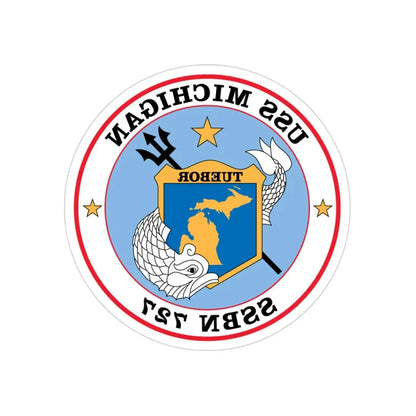 USS Michigan SSBN 727 (U.S. Navy) REVERSE PRINT Transparent Die-Cut STICKER 3 Inch Die-Cut Transparent - The Sticker Space