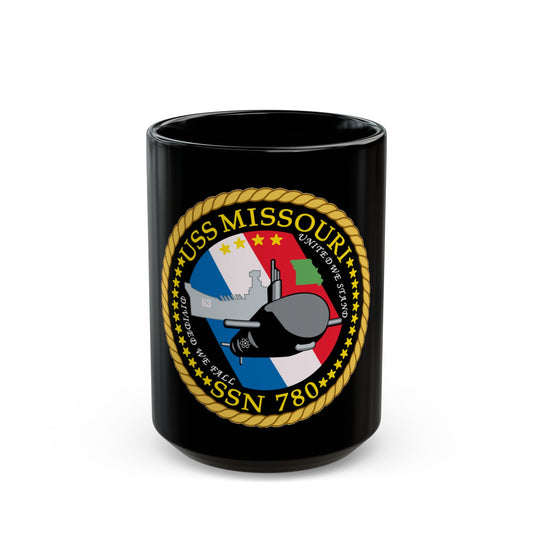 USS Missouri SSN780 (U.S. Navy) Black Coffee Mug-15oz-The Sticker Space